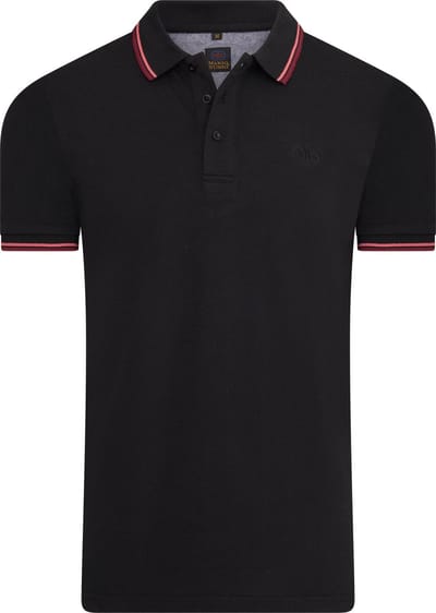 Mario Russo Polo shirt Edward - Polo Shirt Heren - Poloshirts heren - Katoen - Zwart