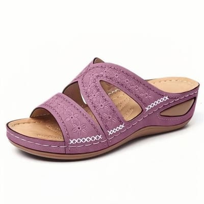 Zomer Dames Sandalen met Sleehak Premium Orthopedische Open Teen Sandalen Vintage Antislip Lederen Casual Vrouwelijke Platform Retro Schoenen 43