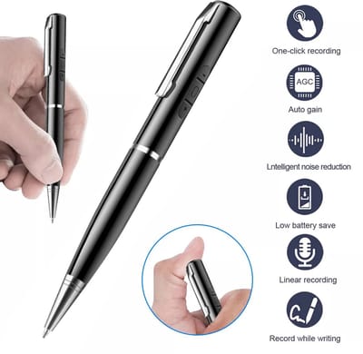 Voice Recorder Opnamepen 32GB – Spraakgestuurd Dicteerapparaat met 360° Geluid | Digitale Audio Recorder voor Vergaderingen & Interviews