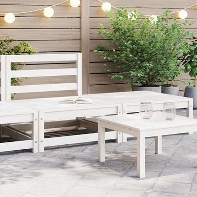 vidaXL - 2-delige - Loungeset - massief - grenenhout - wit