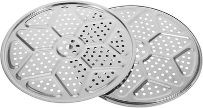 Stoomrek Set - Braadslede Dienblad - Gezond Koken - Roestvrij Staal - 31 cm Rond - Zilver