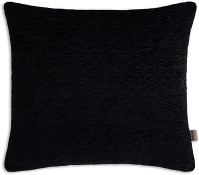Knit Factory Evita Sierkussen - Vierkant kussen - Kussen woonkamer - Bank kussen - Decoratie kussen - Modern - Zwart - 50x50 cm - Kussenhoes inclusief kussenvulling