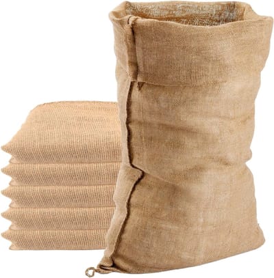 6 Stuks Jute Zak 50 x 80 cm, Geschikt voor Aardappelen, Groenten en Koffiebonen, Duurzaam en Milieuvriendelijk