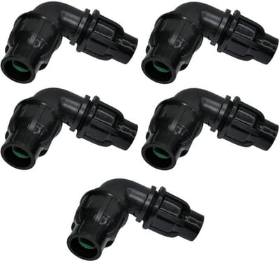 Allecto - Set van 5 Armaturen/Ellebogen 90° - Tuinslangonderdelen