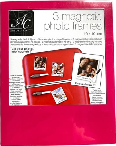 Absolu Chic - Magnetische Fotolijsten - Roze - 10x10 cm - 3 stuks - Fotolijstjes - Magnetisch