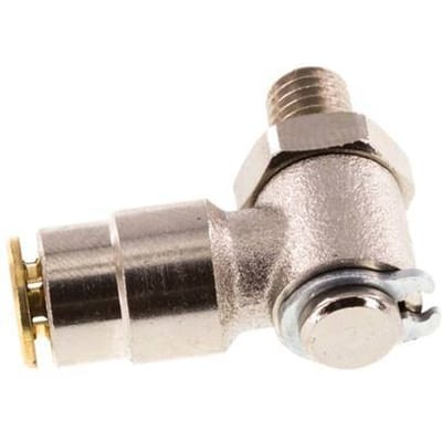 4mm x M 6 (conical) 90 graden L-verbinding Messing Insteekfitting Buitendraad DraaibaarHoge Druk NBR