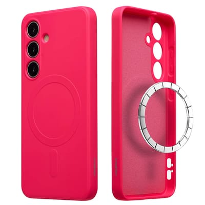 imoshion Hoesje - Geschikt voor Samsung Galaxy S25 - Color Backcover met Magnetische Ring - Neon Pink