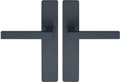 Deurklink Op Schild - Mat Zwart - Deurkruk - Deurbeslag Set - Incl. Bevestigingsmateriaal - Terugslagveer - Vierkant