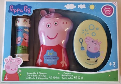 Peppa Pig Set Shower Gel & Shampoo 2D 400 ml + Sponge + Bubbles