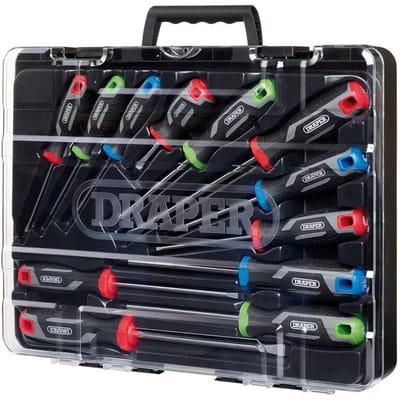 Spanningschroevendraaierset met zachte handgreep Draper (x12)