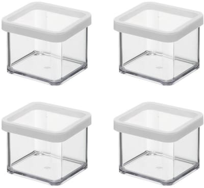 Set van 4 voorraadbussen voor droge voeding – pasta, rijst, meel – Rotho LOFT 0,5 L