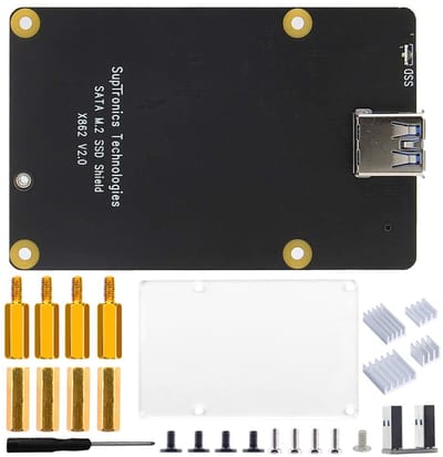 OmGoods - Dailygoody - voor Raspberry Pi 4 - M.2 SSD uitbreidingsplaat - USB 3.1 aansluiting - Ondersteunt Key-B 2280 SSD - Ideaal voor geheug...