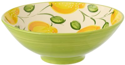 Schaal Citroen - Keramiek Geel/Groen - Large - 40 cm