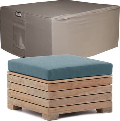 Raffles Covers Hocker hoes - 60 x 60 H: 45 cm - RFS6060 - Waterdicht - Ademend - UV-bestendig - Elastisch rijgkoord - Beschermhoes tuinmeubelen