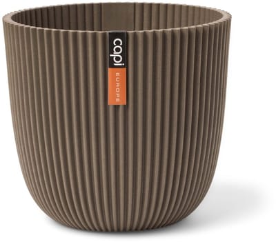 Capi Europe - Bloempot bol Groove 'made with' warm taupe - 28x27 - Warm taupe - Bloempot voor binnen en buiten - Capi ‘Made with’ - Gemaakt van gerecycled materiaal - Levenslang garantie - IGWT536