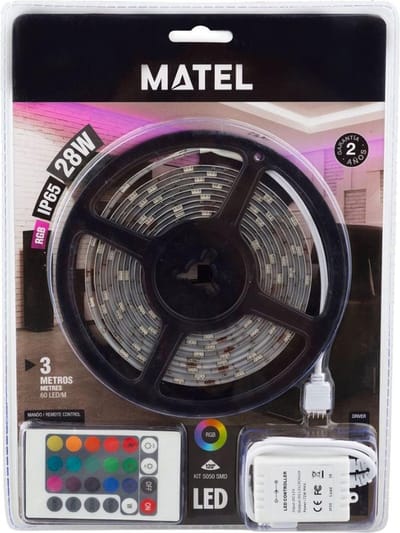 Complete set - 3 meter led strip - RGB - Waterproof