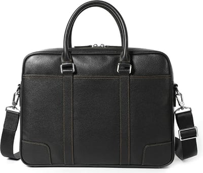 Premium Leren Laptoptas 14 Inch – Business Aktetas Heren Echt Leer Schoudertas Zwart - Urban U®