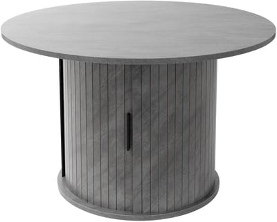 Salontafel met schuifdeur Ø80x50 cm betonlook grijs Ronde woonkamertafel met opbergruimte ML design