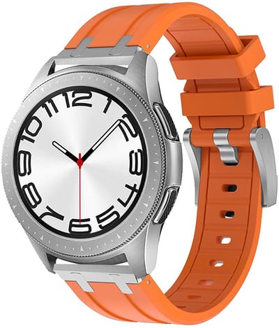 Stravo 20mm Smartwatch Bandje – Heavy Duty Liquid Siliconen Horlogeband – Geschikt Voor Samsung Galaxy Watch 7 (40 & 44mm) / 6 (Classic) / 5 (Pro) / 4 (Classic) / 3 41mm / 42mm / Active 2 / FE / Gear Sport – Oranje