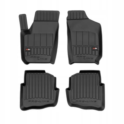 FROGUM PROLINE 3D Set - Rubberen Automatten + Kofferbakmat - Geschikt voor SKODA Fabia I Hatchback (1999-2007) - Zwart