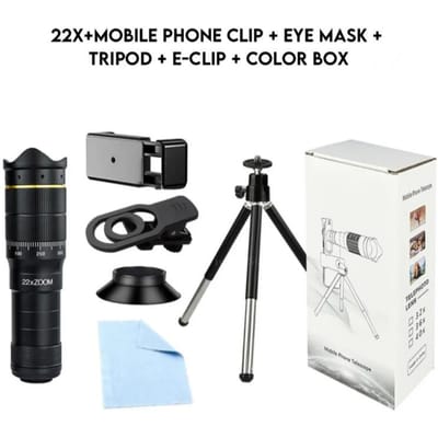 32x 22x 4K Professionele Telescoop Monoculair HD Zoom Telefoonlens Camera Telefoto Met Statief Metalen Telescoop Voor Toerisme