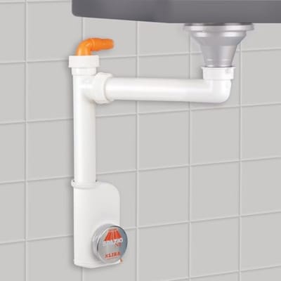 Ruimtebesparende Sifon met Inspectieopening en Toestelaansluiting voor Keuken en Badkamer