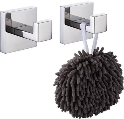 Dailygoods- Handdoekhaken Roestvrij Staal - Kledinghaken - Wandhaken - Wandmontage - 2 Stuks - Corrosiebestendig