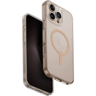 UNIQ Clario Serie - Transparant Telefoonhoesje - iPhone 16 Pro Max - Magclick Opladen - Goudaccenten