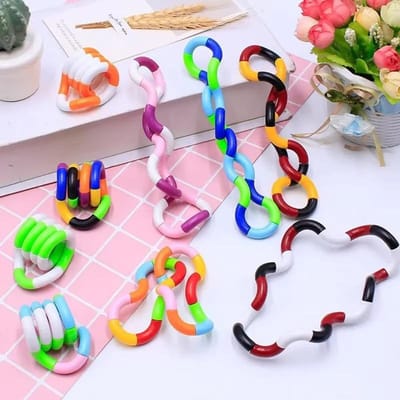 135 Stuks Leuke en Educatieve Twist Muziek Puzzel Speelgoed voor Kinderen - Vent Vormverandering Touwknoop Druk Volwassen Stressverlichtend Speelgoed gray