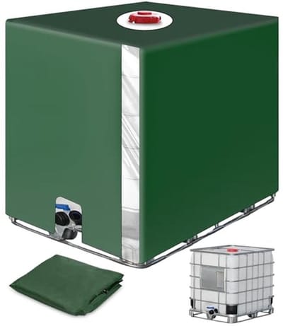 IBC Tank Afdekking 1000L - Watertankafdekzeil met Transparante Folie, Anti-UV Bescherming, Geschikt voor Regenwatertanken