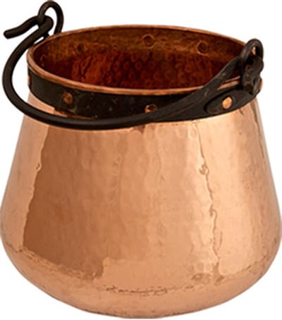 Koperen ketel, jzeren handvat, Liter: 20 Liter
