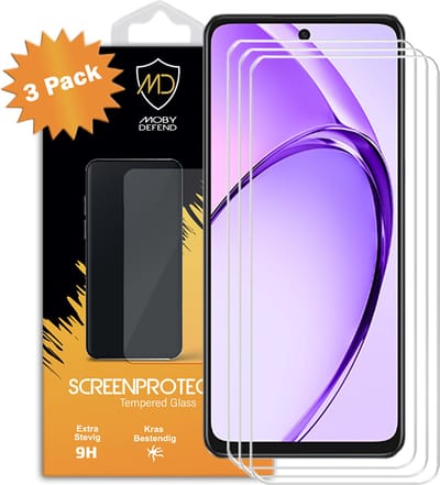 3-Pack MobyDefend Screenprotectors - Geschikt voor Oppo A40 Case-Friendly Screensavers - Gehard Glas
