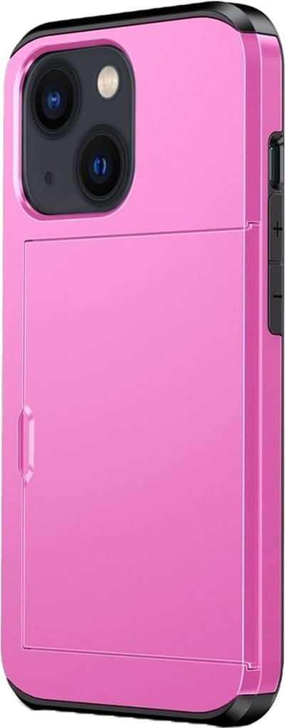 Hoesje geschikt voor iPhone 16 Pro Max - Backcover - Hardcase - Pasjeshouder - Portemonnee - Shockproof - TPU - Roze