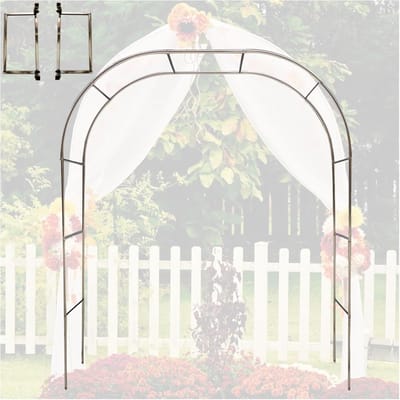 Tuinboog - Decoratieve boog - Planten Steunen - Roestvrij Staal - 2.8 x 2.4 m - Zilverkleurig