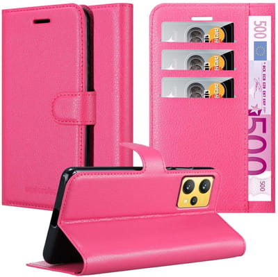 Cadorabo Hoesje geschikt voor Realme 9 4G / 9 PRO+ in KERSEN ROZE - Beschermhoes met magnetische sluiting, standfunctie en kaartvakje Book Case Cover Etui