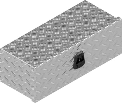 DE HAAN BOX O - 700x240x300 mm - waterdichte en stofdichte aluminium traanplaat disselbak - voorzien van vlinderslot of t-sluiting