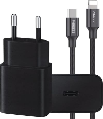 Snellader geschikt voor iPhone 14/13/12/11/X, iPad Air/2017/2018 - Lightning naar usb-C - Oplader 20w - 2 Meter