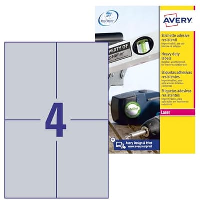 Zilveren Folieetiketten - Sterk Zelfklevend, Weerbestendig en Duurzaam (105 x 148 mm, 80 Stickers)