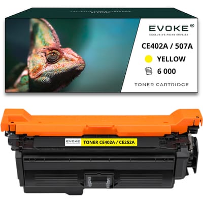Evoke Compatibele Toner voor Hp Ce252A Ce-252A 504A Ce402A Ce-402A 507A Geel 6000 Pagina's Kleur Laserjet M551 M570 M575