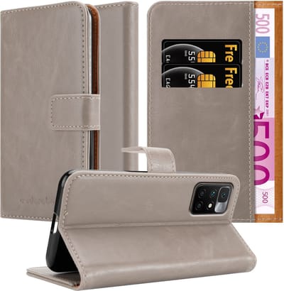 Cadorabo Hoesje geschikt voor Xiaomi RedMi 10 in CAPPUCCINO BRUIN - Beschermhoes met magnetische sluiting, standfunctie en kaartvakje Book Case Cover Etui