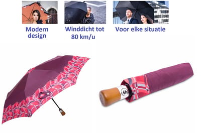 Paraplu voor dames, heren en familie. Automatische open en te sluiten paraplu. Stormparaplu - Winddicht tot 80 km/u. Lichtgewicht en Duurzaam - Ø 100 cm. Reisparaplu / Waterdicht / Automatisch /Telescoop: staal / Modern design / Hoge kwaliteit.