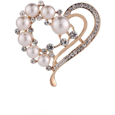 Trendy, verfijnde, hoogwaardige damesbroche met parelmoer en anti-reflecterende coating. white