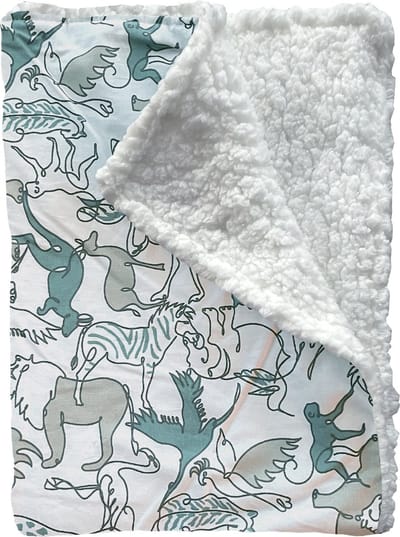 BINK Bedding Wiegdeken Safari / Sherpa offwhite 75 x 100 cm