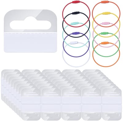 Dailygoods- Houder voor Yoto-Kaarten - 100st Zelfklevende Etiketten 40x45mm - 10st Roestvrijstalen Ringen - Organisatiebenodigdheden - Kunststof en Lijm