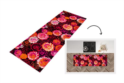 Keukenloper - Loper keuken - Rozen - Patronen - Bloemen - 150x50 cm - Keukenloper vinyl