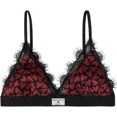 Mikuta The Red Hearts Crinkle Bralette Red Maat: XS | BH's Outlet | Dames | Zwart
