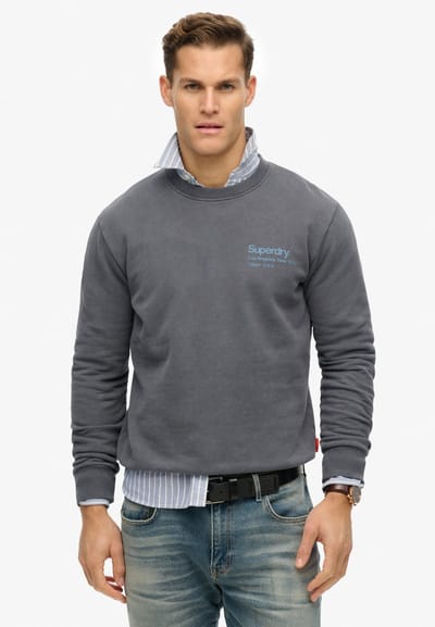 Superdry - Core City sweatshirt met ronde hals en logo - Heren - Truien