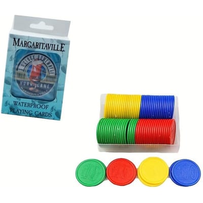 1 Jeu de Cartes à Jouer et Boîte de Jetons Set Cartes à Jouer en PVC Plastique Étanches et Résistantes à l'Usure avec Étui en Plastique Wine Glasses