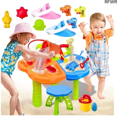 RFWR® Waterspeeltafel voor Kinderen - 3-in-1 Zand- en Water Speelgoed met 38 Accessoires