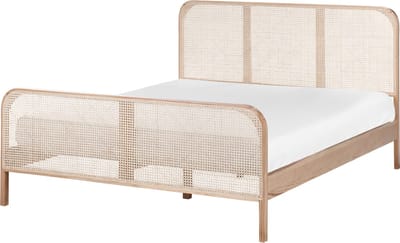 GONFARON - Tweepersoonsbed - Lichtbruin - 160 x 200 cm - Dennenhout